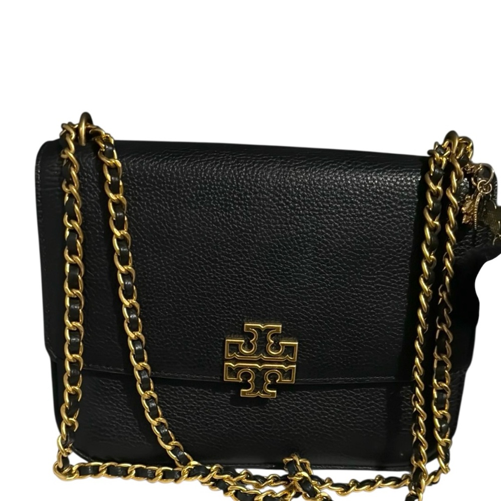 Tory Burch Black Crossbody with Gold Chain size M